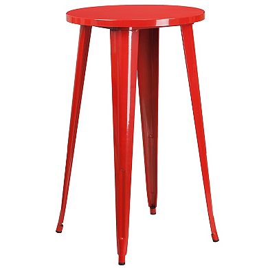 Flash Furniture 24'' Round Metal Indoor-Outdoor Bar Table Set with 2 Cafe Stools
