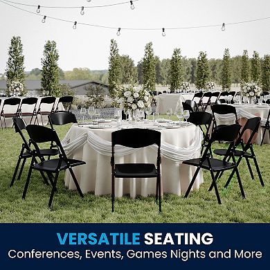 Flash Furniture 2 Pack 500 lb. Capacity Heavy Duty Plastic Folding Chair