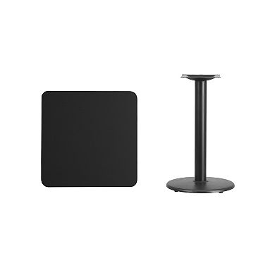 Flash Furniture 24'' Square Laminate Table Top with 18'' Round Table Height Base