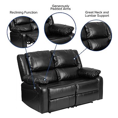 Flash Furniture Loveseat with Two Built-In Recliners