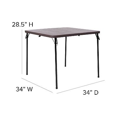 Flash Furniture 2.83-Foot Square Bi-Fold Plastic Folding Table with Carrying Handle