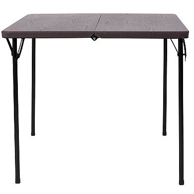 Flash Furniture 2.83-Foot Square Bi-Fold Plastic Folding Table with Carrying Handle