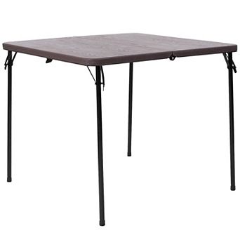 Flash Furniture 2.83-Foot Square Bi-Fold Plastic Folding Table with Carrying Handle
