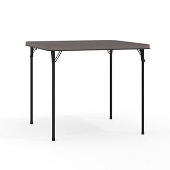 Flash Furniture 2.83-Foot Square Bi-Fold Plastic Folding Table with Carrying Handle
