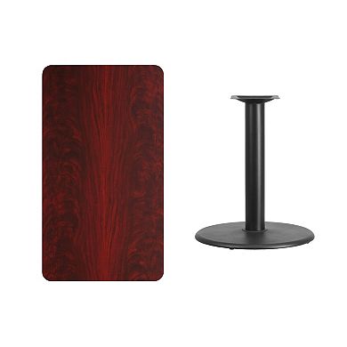 Flash Furniture 24'' x 42'' Rectangular Laminate Table Top with 24'' Round Table Height Base