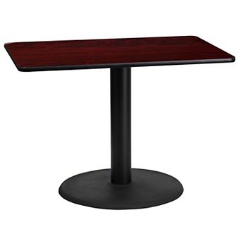 Flash Furniture 24'' x 42'' Rectangular Laminate Table Top with 24'' Round Table Height Base