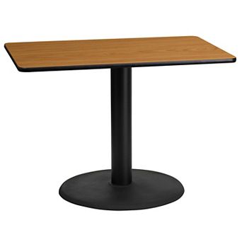 Flash Furniture 24'' x 42'' Rectangular Laminate Table Top with 24'' Round Table Height Base
