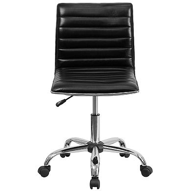 Flash Furniture Low Back Designer Armless Ribbed Swivel Task Office Chair