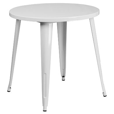 Flash Furniture 30'' Round Metal Indoor-Outdoor Table Set with 4 Cafe Chairs