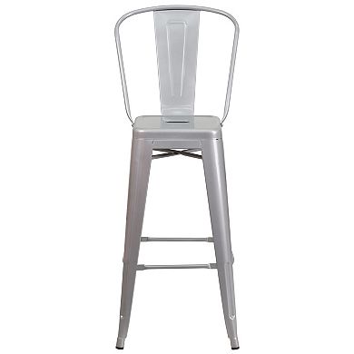 Flash Furniture 30'' High Metal Indoor-Outdoor Barstool with Back
