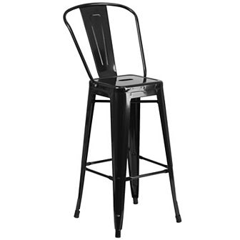 Flash Furniture 30'' High Metal Indoor-Outdoor Barstool with Back