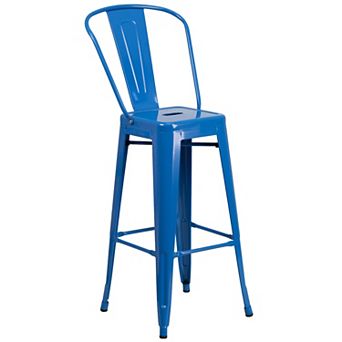 Flash Furniture 30'' High Metal Indoor-Outdoor Barstool with Back