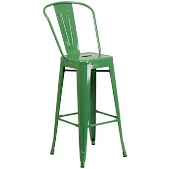 Flash Furniture 30'' High Metal Indoor-Outdoor Barstool with Back