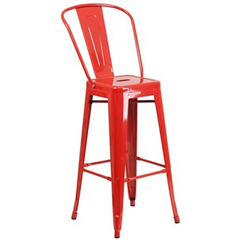 Flash Furniture 30'' High Metal Indoor-Outdoor Barstool with Back