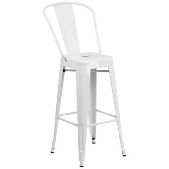 Flash Furniture 30'' High Metal Indoor-Outdoor Barstool with Back