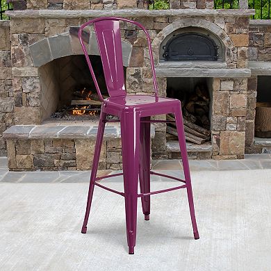 Flash Furniture 30'' High Metal Indoor-Outdoor Barstool with Back