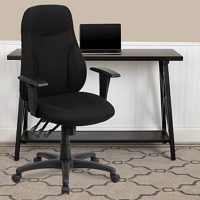 Flash Furniture High Back Fabric Multifunction Ergonomic Task Chair with Adjustable Arms