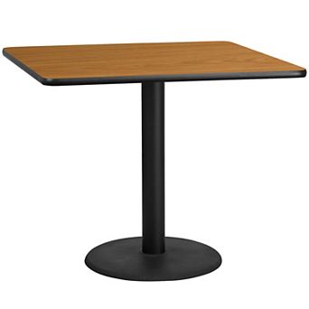 Flash Furniture 42'' Square Laminate Table Top with 24'' Round Table Height Base