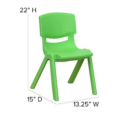 Flash Furniture 2 Pack Plastic Stackable School Chair with 12"H Seat, Preschool Seating