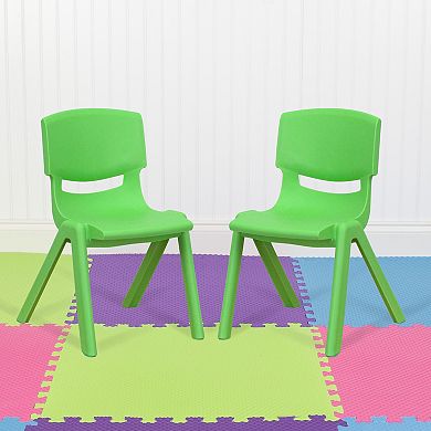 Flash Furniture 2 Pack Plastic Stackable School Chair with 12"H Seat, Preschool Seating
