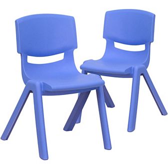 Flash Furniture 2 Pack Plastic Stackable School Chair with 12"H Seat, Preschool Seating