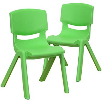 Flash Furniture 2 Pack Plastic Stackable School Chair with 12"H Seat, Preschool Seating