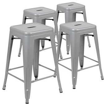 Flash Furniture 4 Pack 24" High Metal Indoor Counter Bar Stool - Stackable Stool
