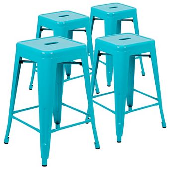 Flash Furniture 4 Pack 24" High Metal Indoor Counter Bar Stool - Stackable Stool