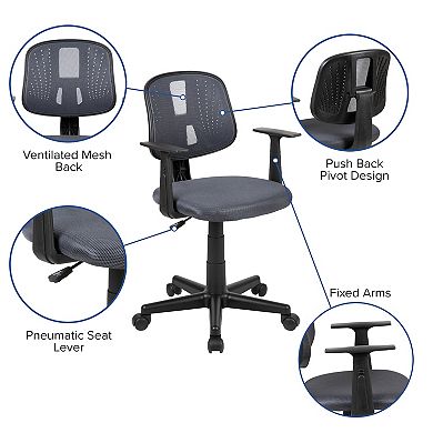 Flash Furniture Pivot Back Mesh Swivel Task Office Chair with Arms
