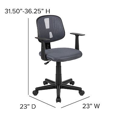 Flash Furniture Pivot Back Mesh Swivel Task Office Chair with Arms