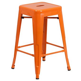 Flash Furniture 24" High Backless Metal Indoor-Outdoor Counter Height Stool w/Square Seat