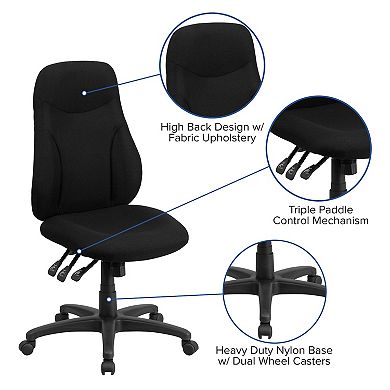 Flash Furniture High Back Fabric Multifunction Swivel Ergonomic Task Office Chair
