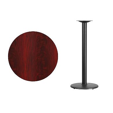 Flash Furniture 30'' Round Laminate Table Top with 18'' Round Bar Height Table Base