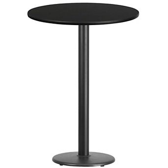 Flash Furniture 30'' Round Laminate Table Top with 18'' Round Bar Height Table Base