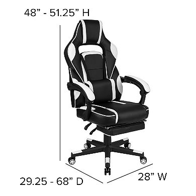 Flash Furniture Gaming Bundle-Cup/Headphone Desk & Reclining Footrest Chair