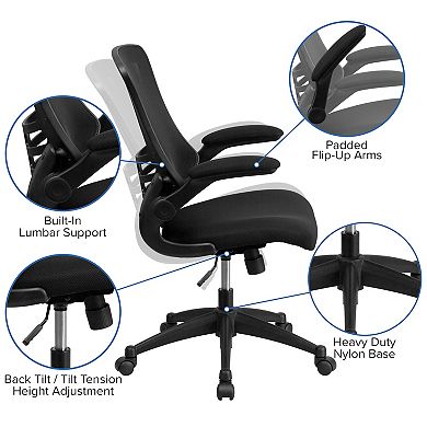 Flash Furniture 3PC Office Set-Glass Computer Desk, Ergonomic Mesh Office Chair, Filing Cabinet