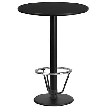 Flash Furniture 24'' Round Laminate Table Top with 18'' Round Bar Height Table Base