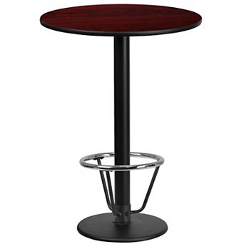 Flash Furniture 24'' Round Laminate Table Top with 18'' Round Bar Height Table Base