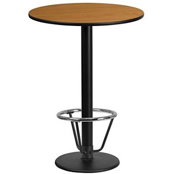 Flash Furniture 24'' Round Laminate Table Top with 18'' Round Bar Height Table Base