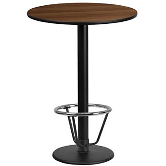 Flash Furniture 24'' Round Laminate Table Top with 18'' Round Bar Height Table Base