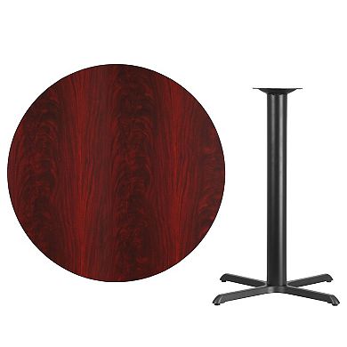 Flash Furniture 42'' Round Laminate Table Top with 33'' x 33'' Bar Height Table Base