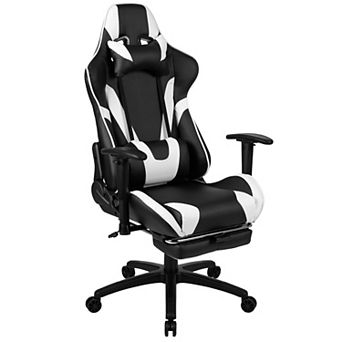 Flash Furniture Racing Gaming Ergonomic Chair with Reclining Back, Footrest in LeatherSoft