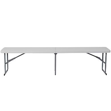 Flash Furniture 10.25"W x 71"L Bi-Fold Granite White Plastic Bench with Carrying Handle