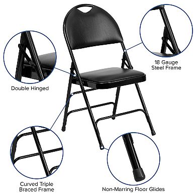 Flash Furniture 2 PackExtra Large Ultra-Premium Triple Braced Folding Chair