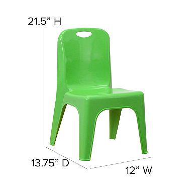 Flash Furniture 2 Pack Plastic Stackable School Chair with Carrying Handle and 11"H Seat
