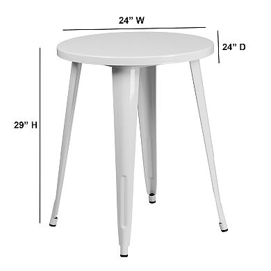 Flash Furniture 24'' Round Metal Indoor-Outdoor Table