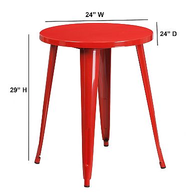 Flash Furniture 24'' Round Metal Indoor-Outdoor Table