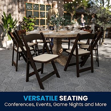 Flash Furniture 2 PackWood Folding Chair with Vinyl Padded Seat