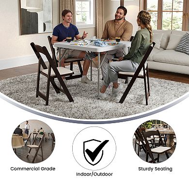 Flash Furniture 2 PackWood Folding Chair with Vinyl Padded Seat