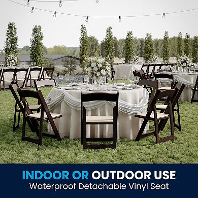 Flash Furniture 2 PackWood Folding Chair with Vinyl Padded Seat